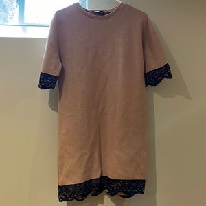 Zara Sweater Dress with Lace Trim